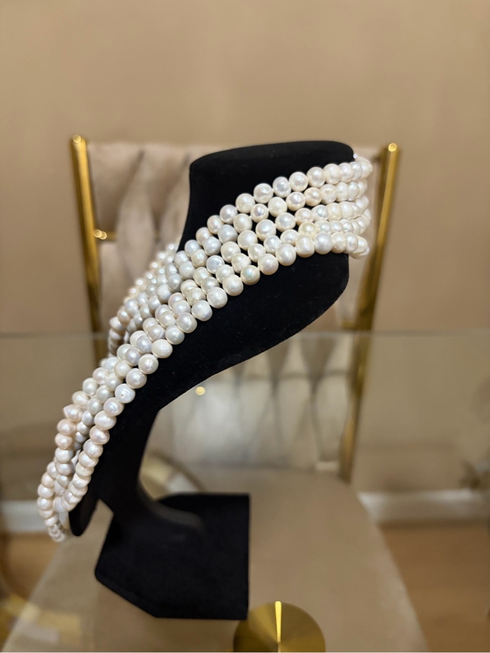Classic Multi-Strand White Pearl Necklace - Women Jewelry - Picture 3 of 5